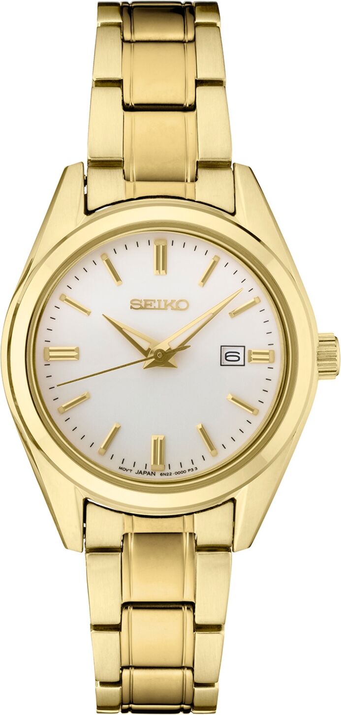 Seiko Women's Essentials Gold-Tone Stainless Steel Bracelet Watch 29.8mm - Gold