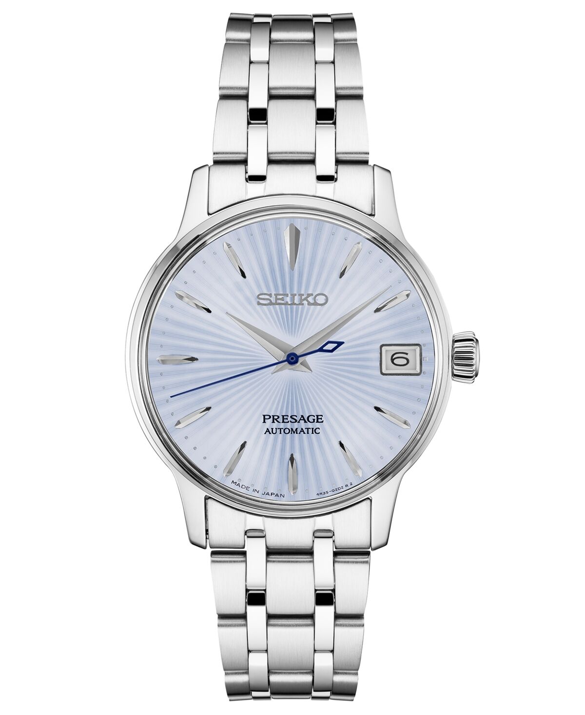 Seiko Women's Automatic Presage Stainless Steel Bracelet Watch 33.8MM - Blue