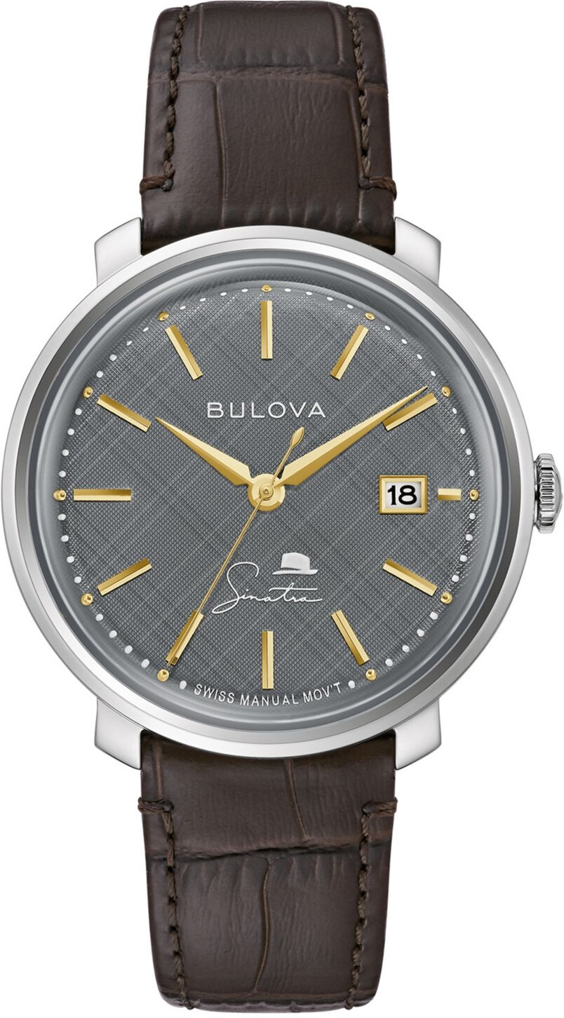 Bulova Men's Frank Sinatra Collection Brown Leather Strap Watch 40mm - Brown