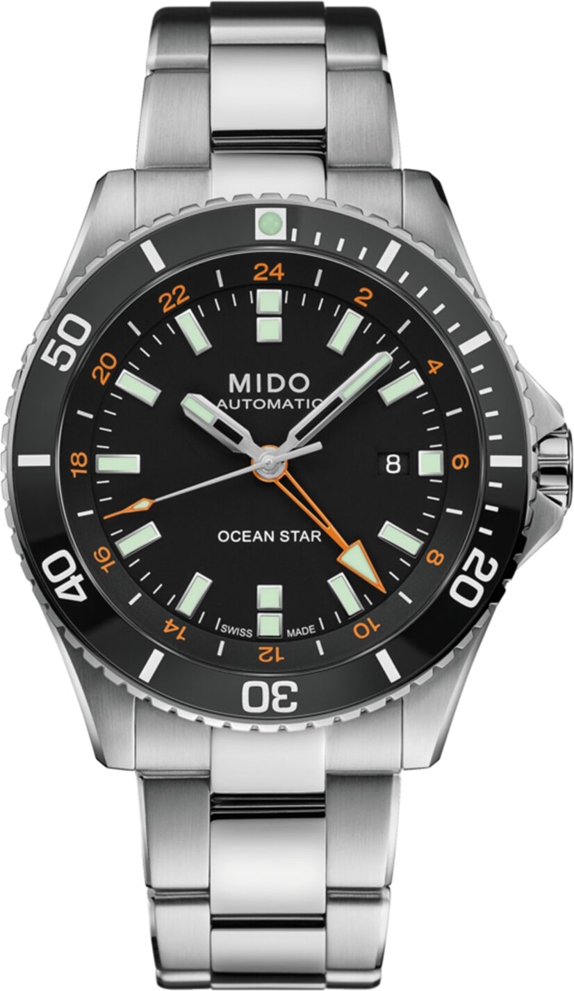 Mido Men's Swiss Automatic Ocean Star Gmt Stainless Steel Bracelet Watch 44mm - Stainless Steel