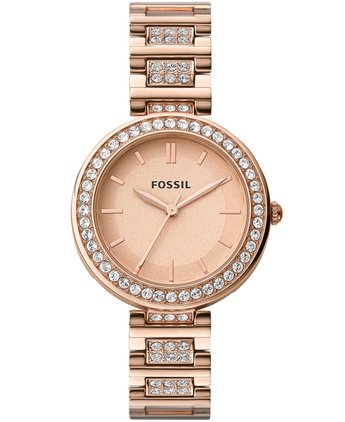 Fossil Women's Karli Three Hand Rose Gold Stainless Steel Watch 34mm - Rose Gold