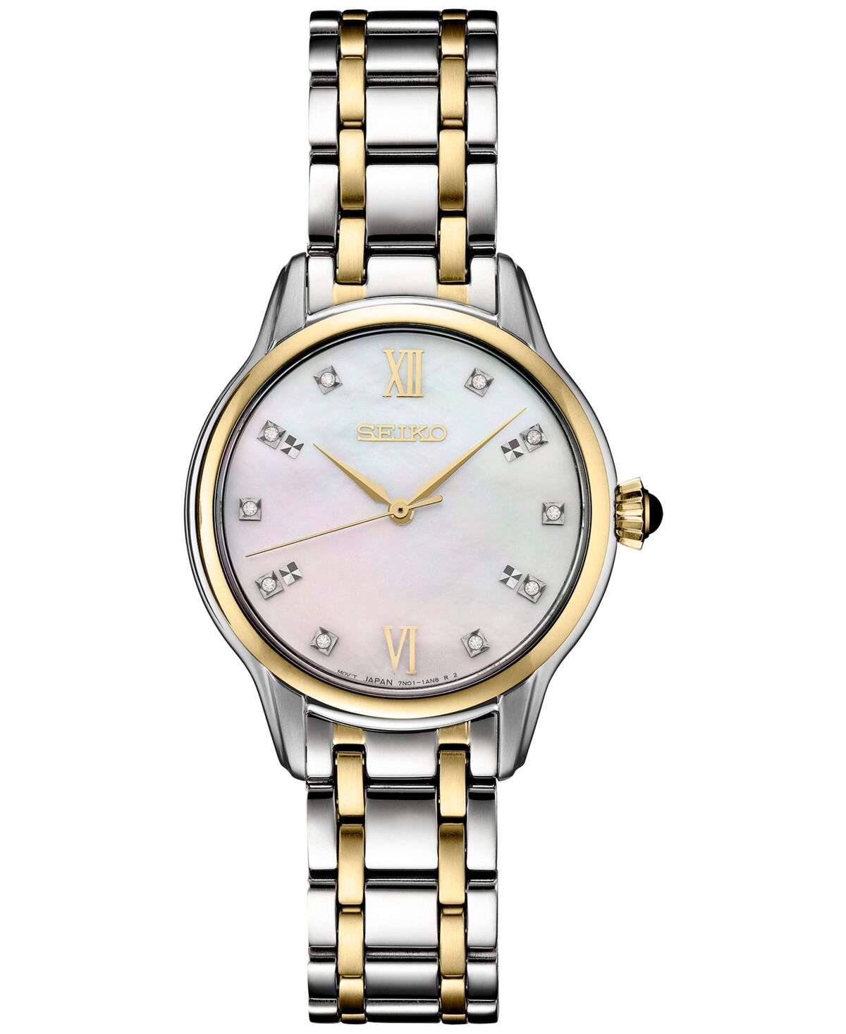 Seiko Women's Diamond (1/10 ct. t.w.) Two Tone Bracelet Watch 29.5mm - White