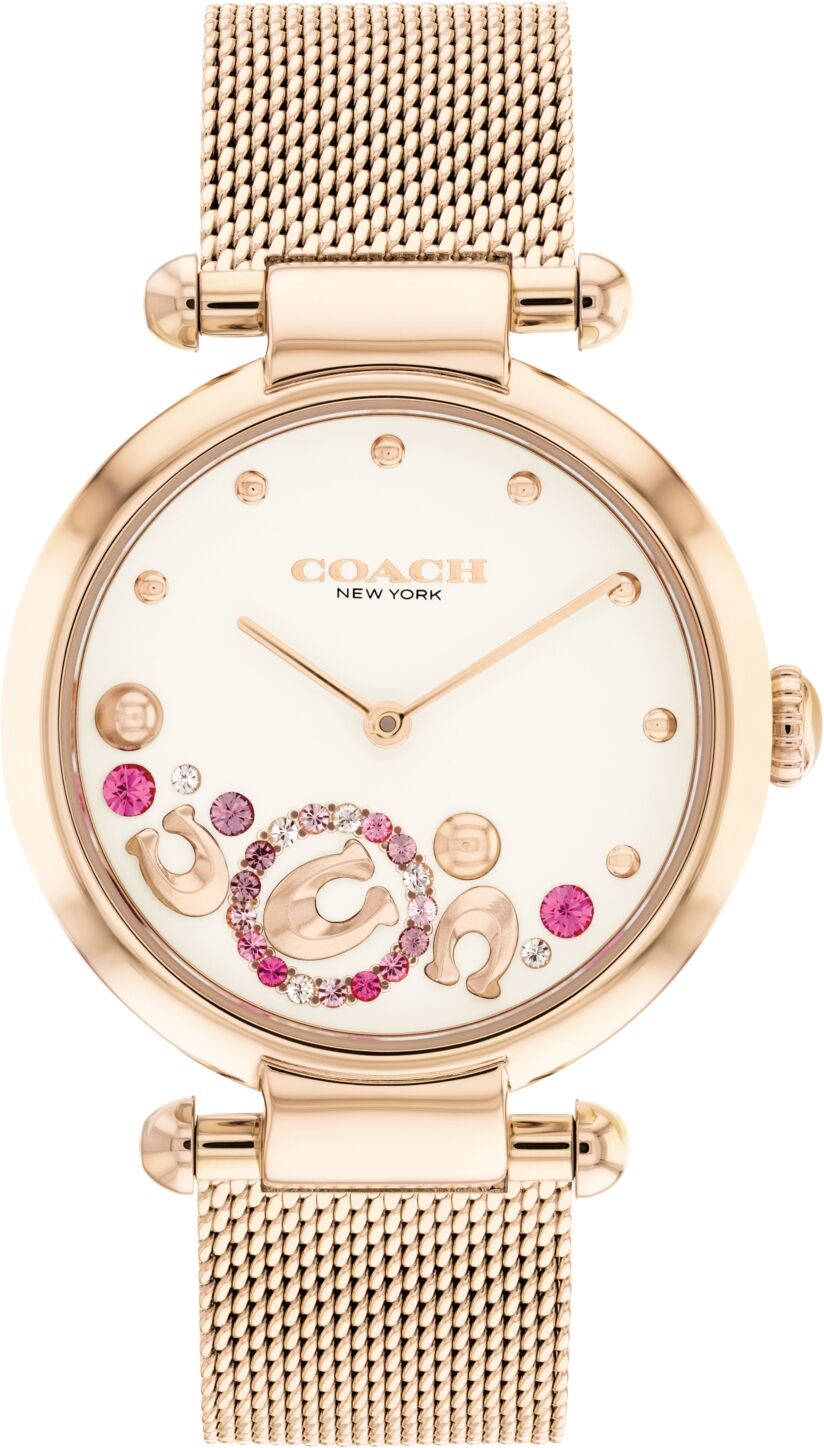 Coach Women's Cary Carnation Gold Tone Mesh Bracelet Watch 34mm - Rose Gold Plated