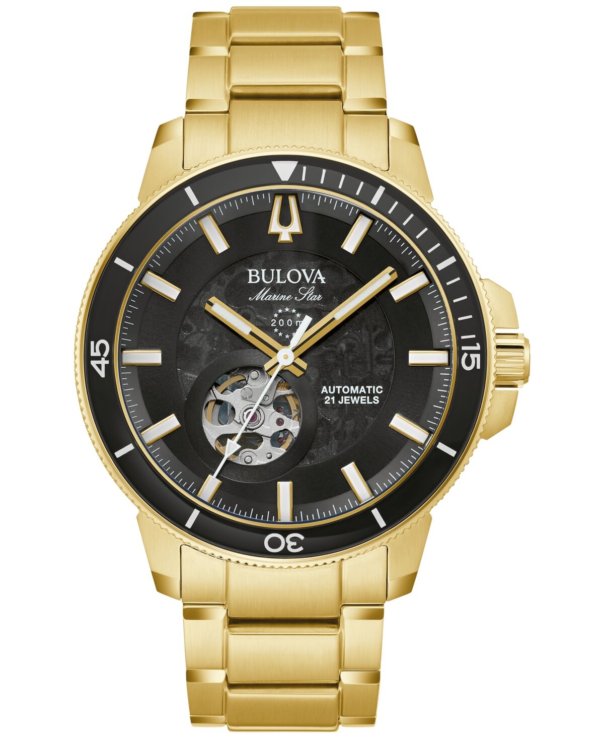 Bulova Men's Automatic Marine Star Series C Gold-Tone Stainless Steel Bracelet Watch 45mm - Gold-tone