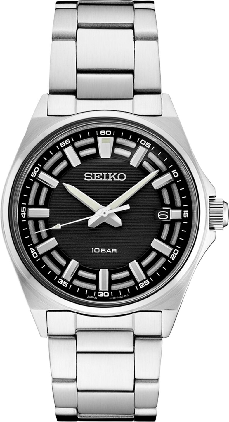 Seiko Men's Analog Essentials Stainless Steel Bracelet Watch 40mm - Black