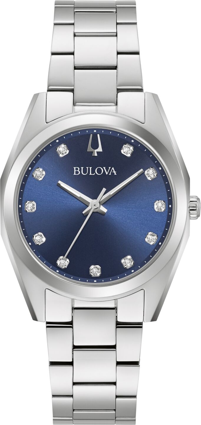 Bulova Women's Surveyor Diamond Accent Stainless Steel Bracelet Watch 31mm - Silver-tone