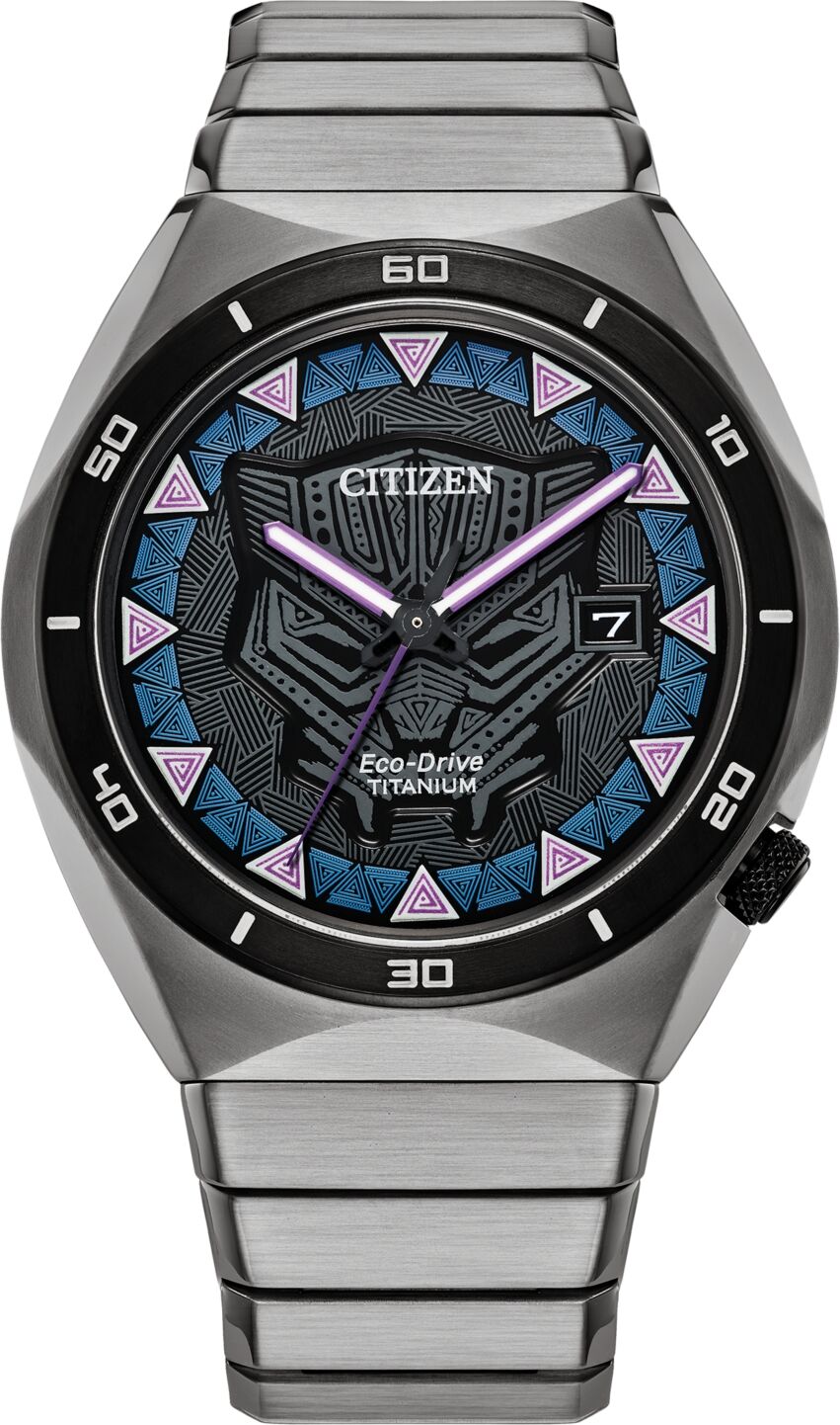 Citizen Eco-Drive Men's Marvel Black Panther Super Titanium Bracelet Watch 41mm - Silver-tone