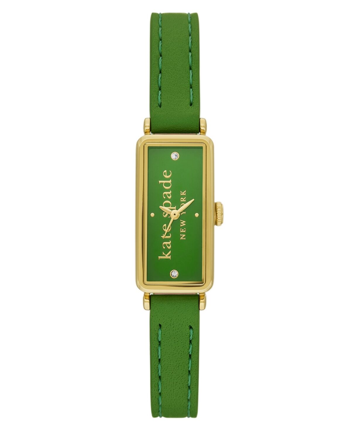 kate spade new york Women's Rosedale Three Hand Quartz Green Leather Watch 32mm - Green