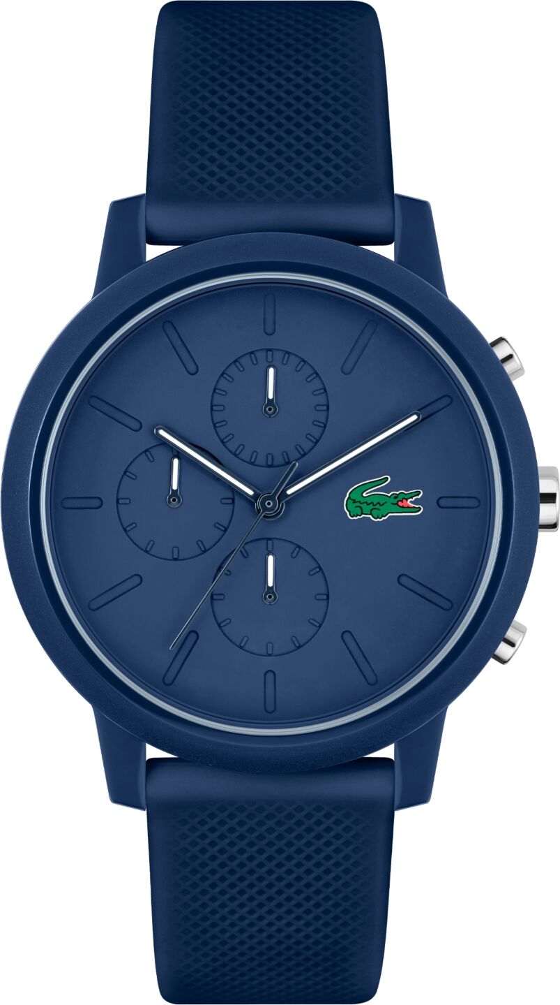 Lacoste Men's L 12.12. Chrono Navy Blue Silicone Strap Watch 43mm - Blue