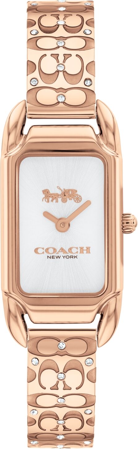 Coach Women's Cadie Signature C Rose Gold-Tone Stainless Steel Bangle Watch, 28.5 x 17.5mm - Pink