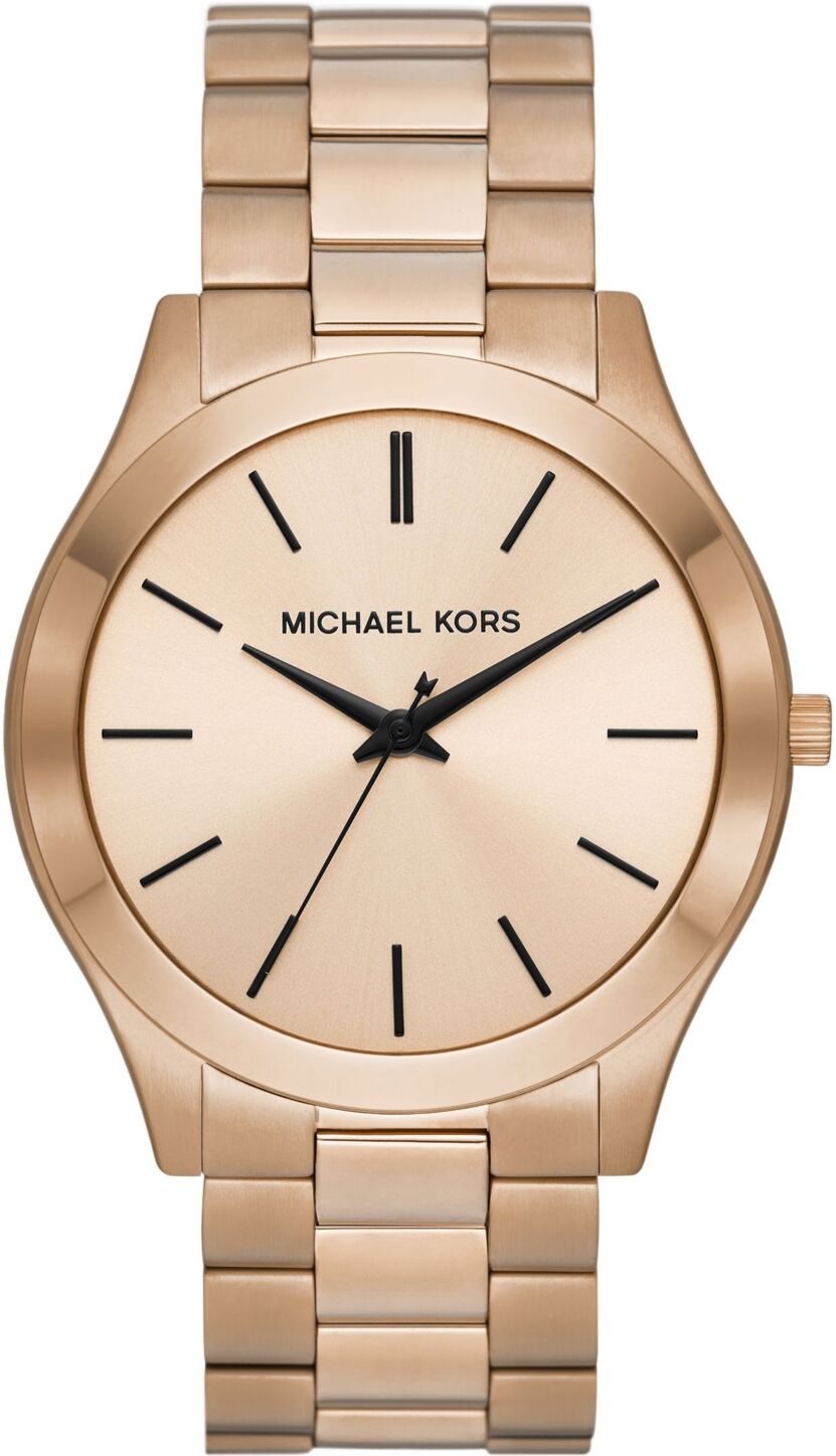 Michael Kors Men's Slim Runway Quartz Three-Hand Beige Gold-Tone Stainless Steel Watch 44mm - Beige Gold-Tone