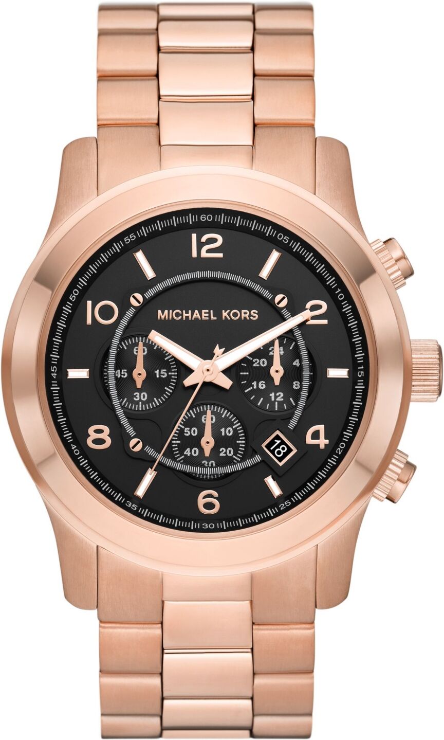 Michael Kors Men's Runway Quartz Chronograph Rose Gold-Tone Stainless Steel Watch 45mm - Rose Gold-tone