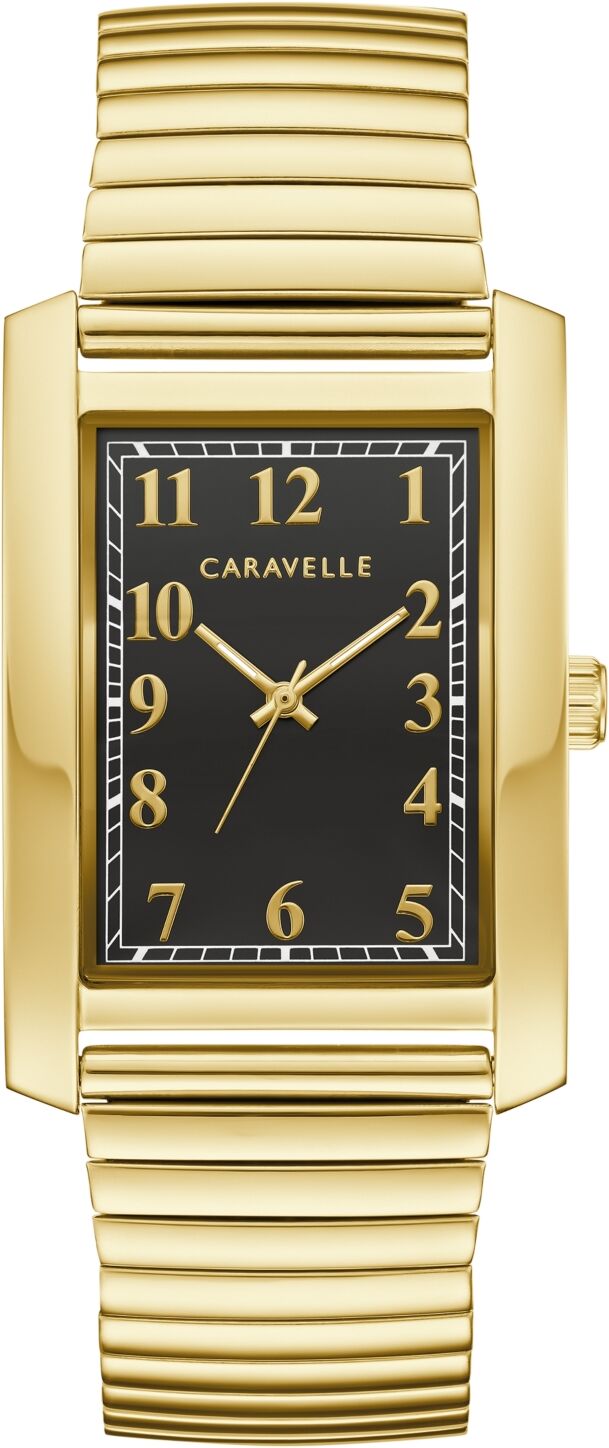 Caravelle designed by Bulova Men's Dress Gold-Tone Stainless Steel Expansion Bracelet Watch 30mm - Gold-tone