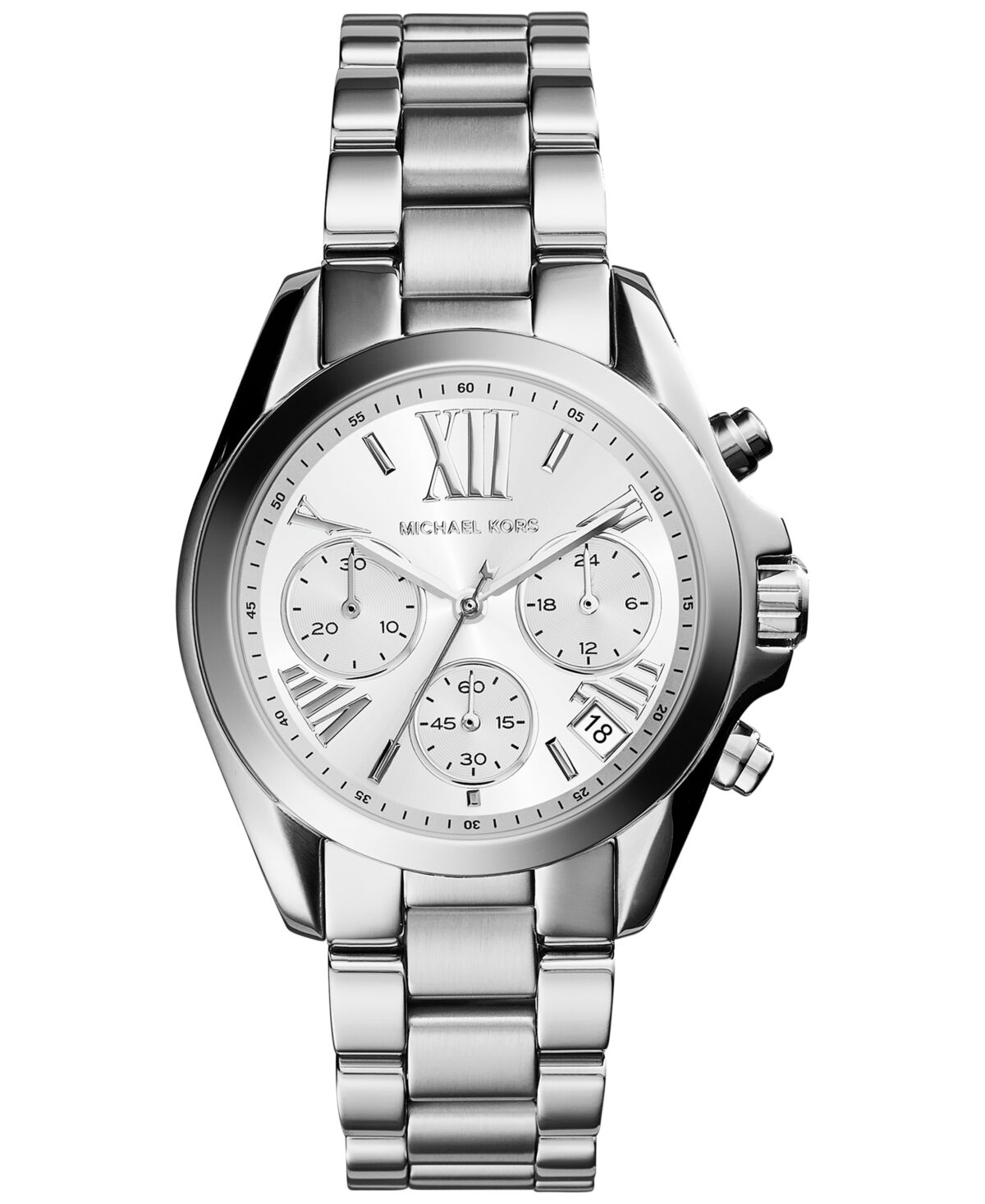 Michael Kors Women's Bradshaw Silver-Tone Stainless Steel Bracelet Watch 36mm