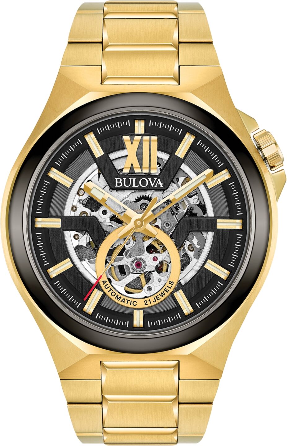 Bulova Men's Automatic Gold-Tone Stainless Steel Bracelet Watch 46mm 98A178