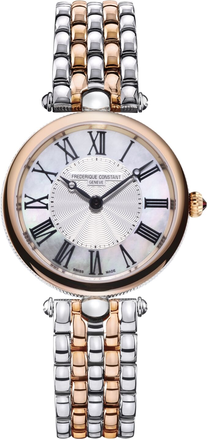 Frederique Constant Women's Swiss Art Deco Two-Tone Stainless Steel Bracelet Watch 30mm - Rose Gold Two Tone