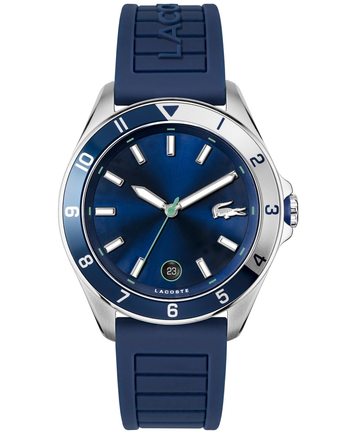 Lacoste Men's Tiebreaker Blue Silicone Strap Watch 43mm - Blue