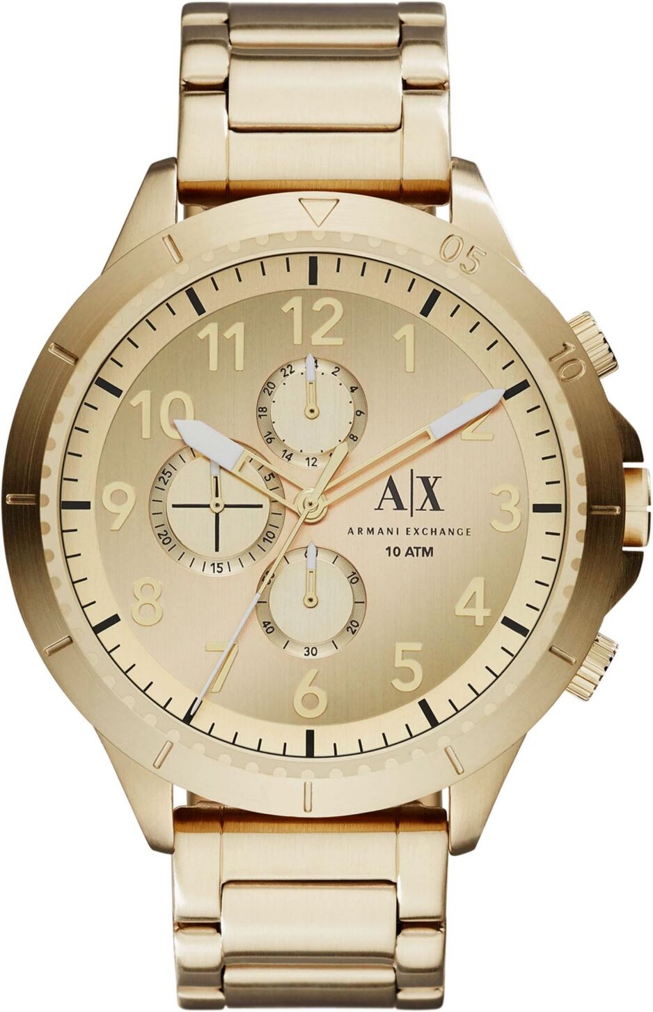 A|x Armani Exchange A X Armani Exchange Men's Chronograph Gold Tone Stainless Steel Bracelet Watch 50mm - Gold Tone