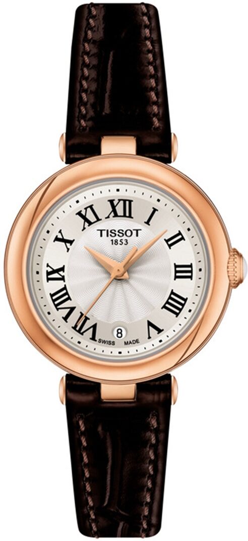 Tissot Women's Swiss Bellissima Brown Leather Strap Watch 26mm - White