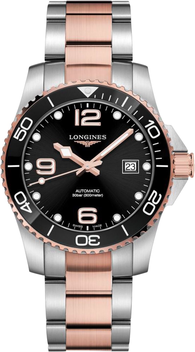 Longines Men's Swiss Automatic HydroConquest Two-Tone Stainless Steel Bracelet Watch 41mm - Black