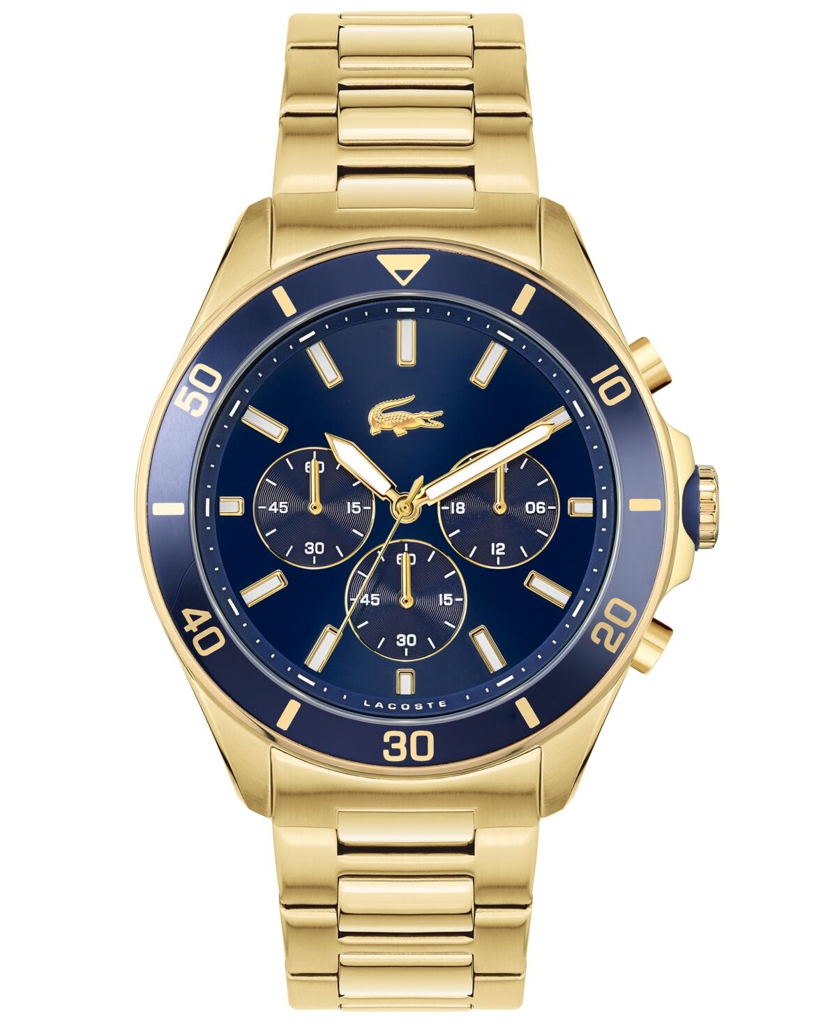 Lacoste Men's Chronograph Tiebreaker Gold-Tone Bracelet Watch 44mm - Gold