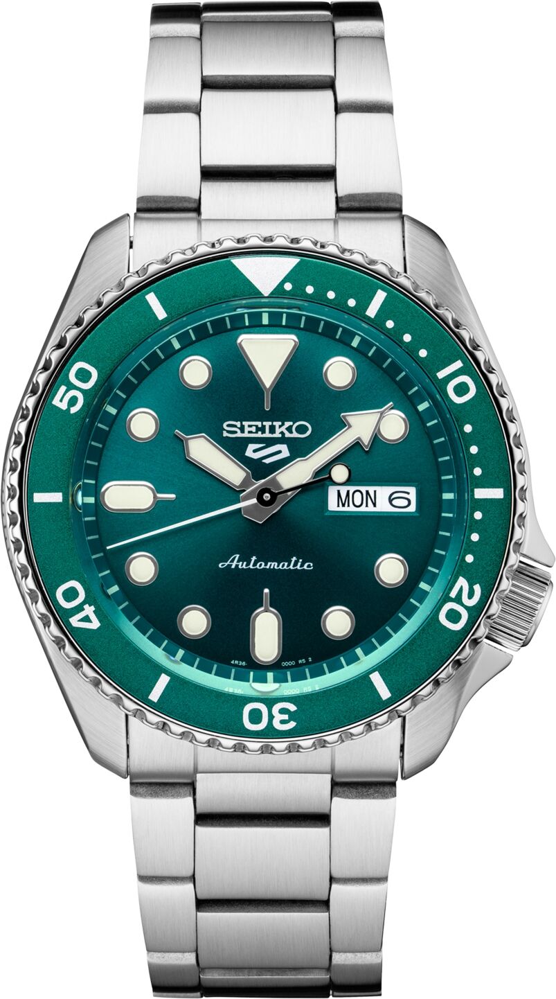 Seiko Men's Automatic 5 Sports Stainless Steel Bracelet Watch 43mm - Green