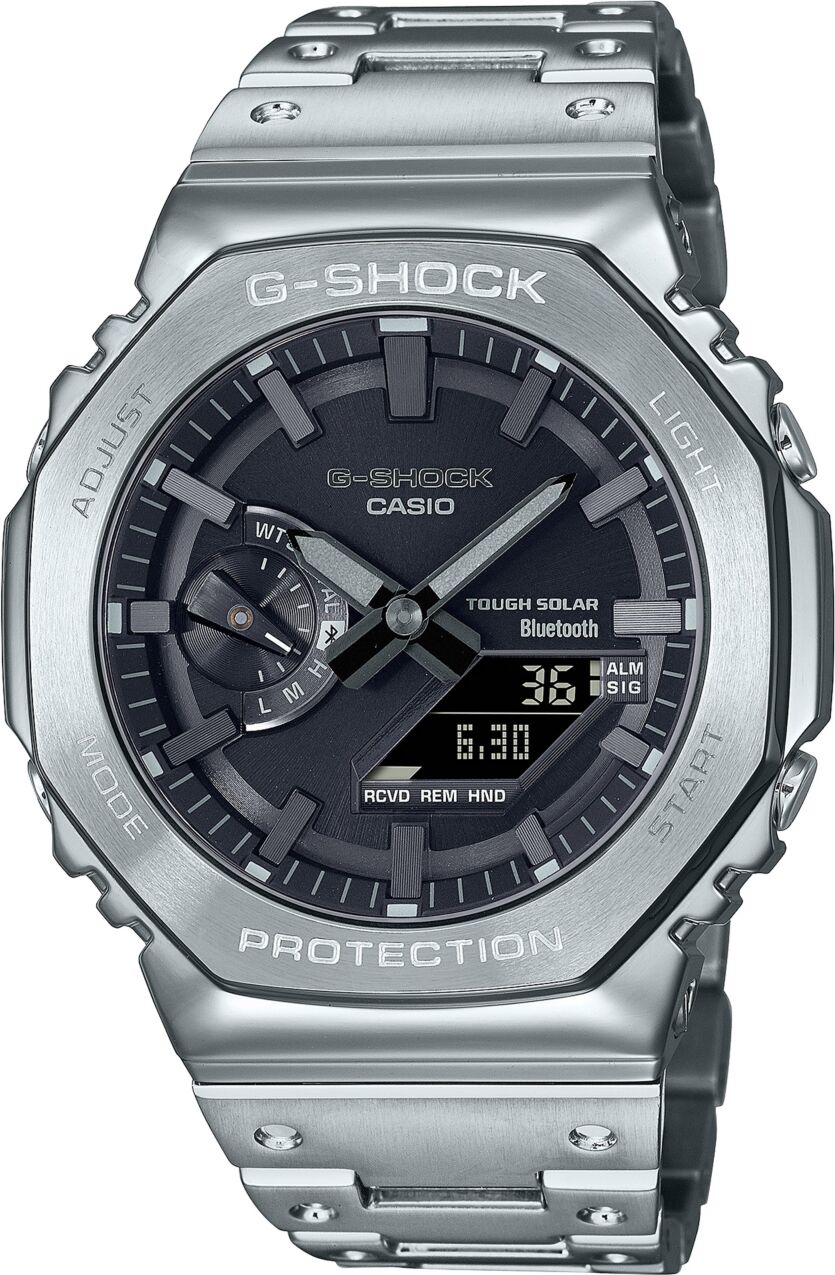 G-Shock Men's Silver-Tone Stainless Steel Bracelet Watch, 44.4mm, GMB2100D-1A - Silver-Tone