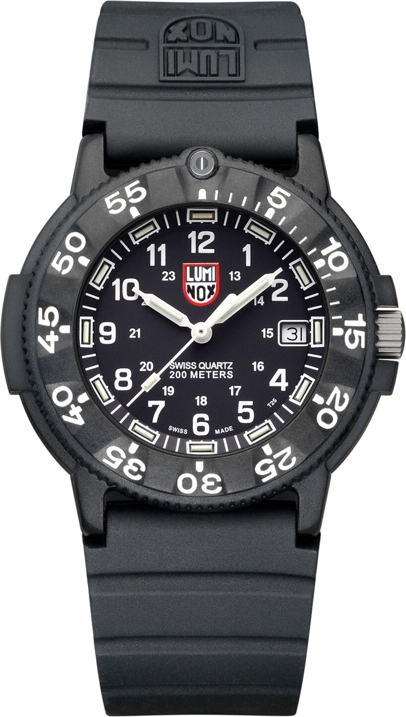 Luminox Men's Swiss Original Navy Seal Evo Series Military Dive Black Rubber Strap Watch 43mm