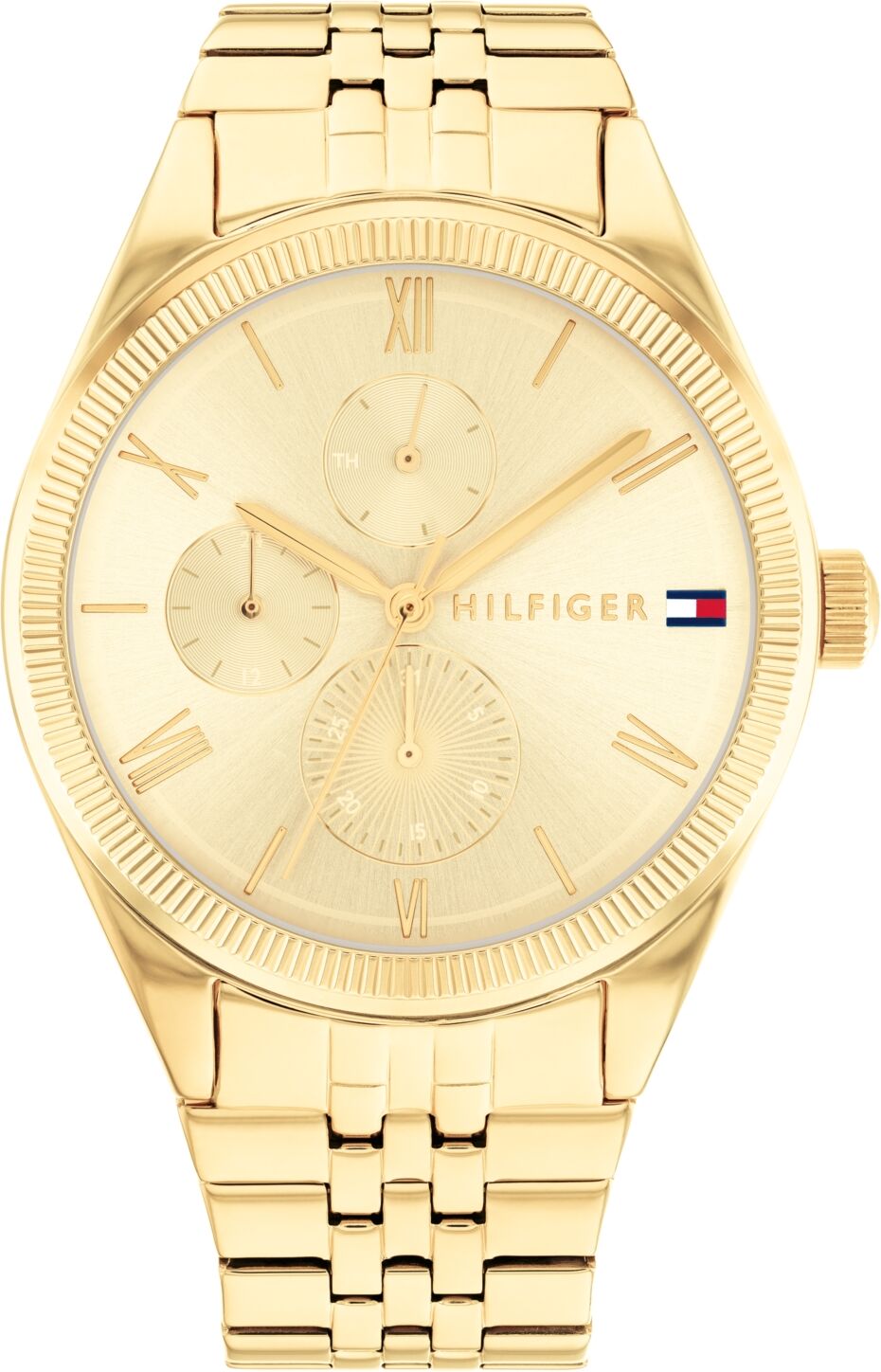 Tommy Hilfiger Women's Multifunction Gold-Tone Stainless Steel Bracelet Watch 38mm - Gold