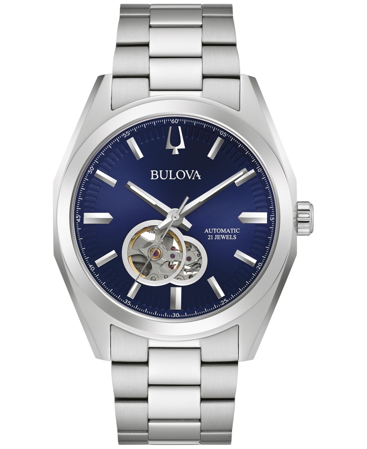 Bulova Men's Automatic Surveyor Stainless Steel Bracelet Watch 42mm - Silver-tone