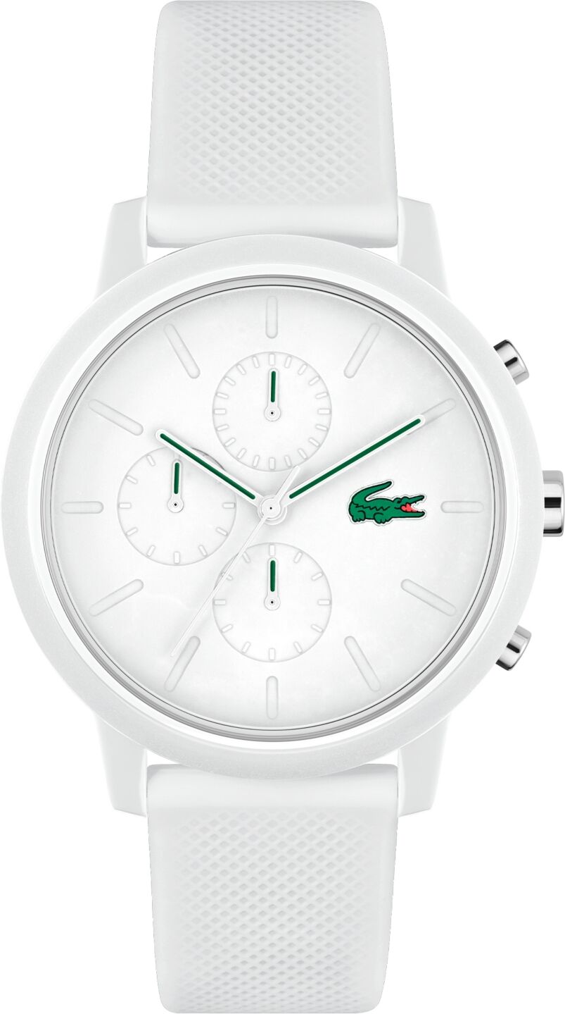 Lacoste Men's L 12.12. Chrono White Silicone Strap Watch 43mm - White