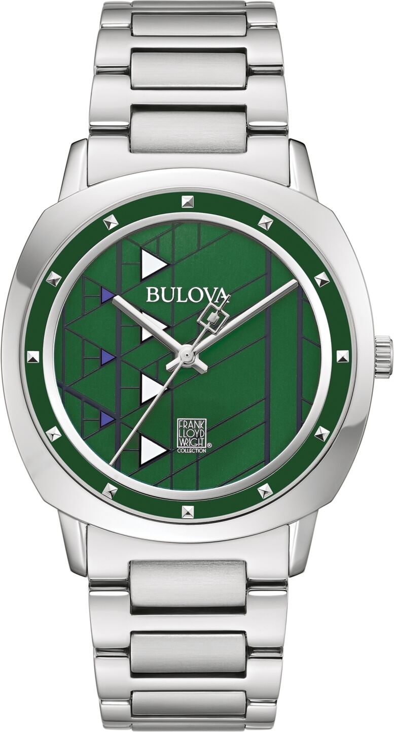 Bulova Men's Frank Lloyd Wright Hollyhock House Stainless Steel Bracelet Watch 39mm - Silver-tone