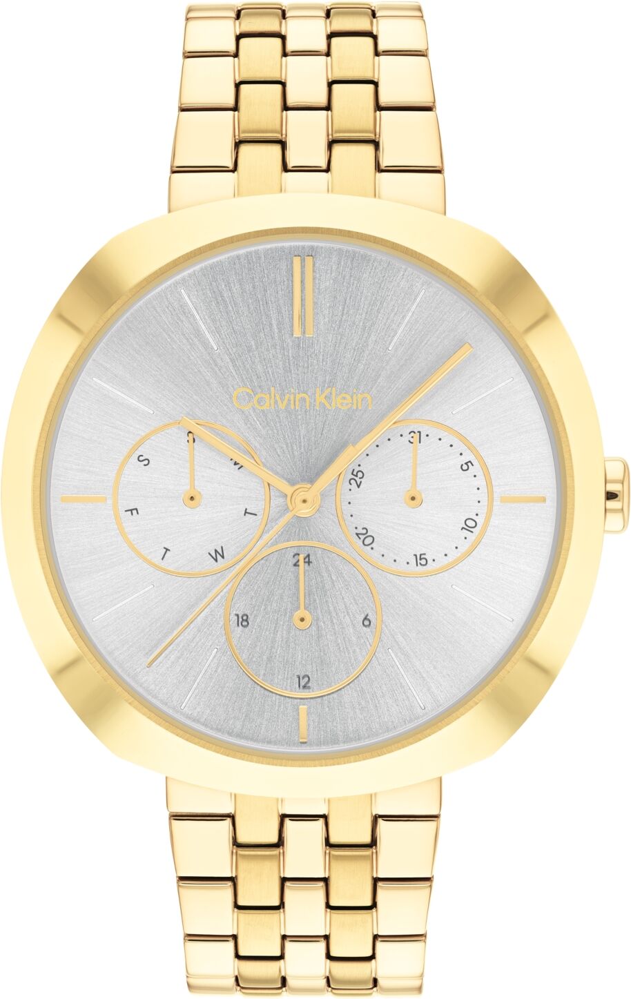 Calvin Klein Women's Multifunction Gold-Tone Stainless Steel Bracelet Watch 38mm - Gold