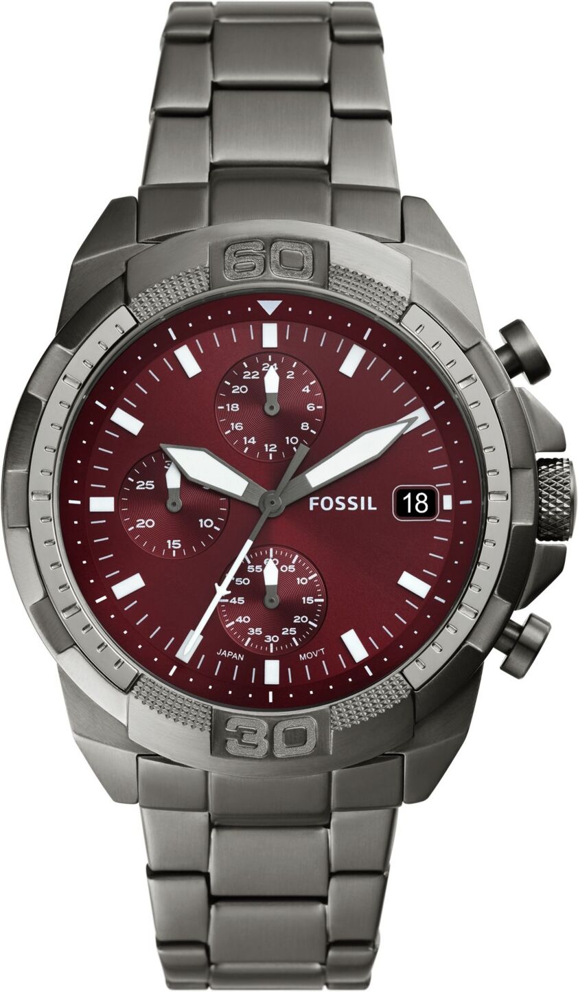 Fossil Men's Bronson Chronograph Smoke Stainless Steel Watch, 44mm - Smoke