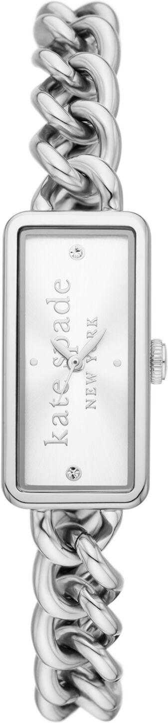 kate spade new york Women's Rosedale Quartz Three Hand Silver-Tone Stainless Steel Watch 16mm - Silver