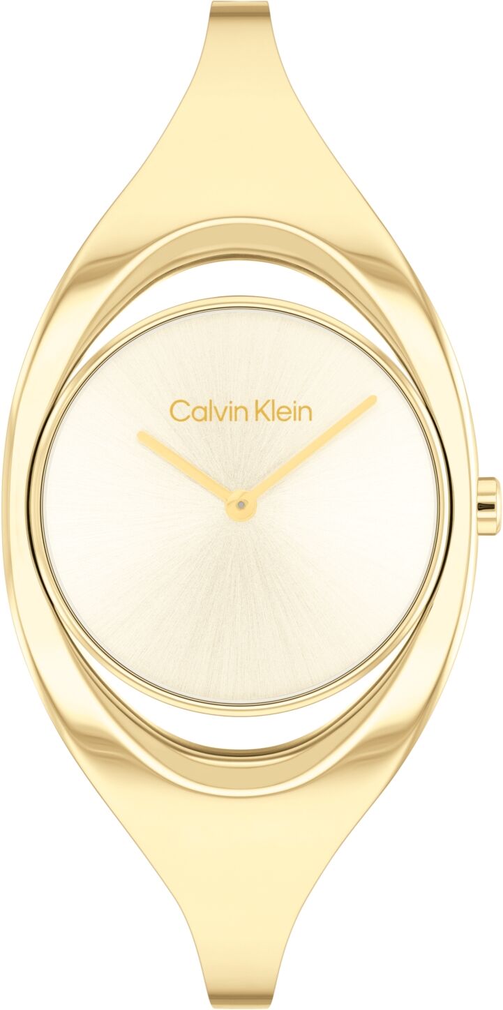 Calvin Klein Women's Two Hand Gold-Tone Stainless Steel Bangle Bracelet Watch 30mm - Gold