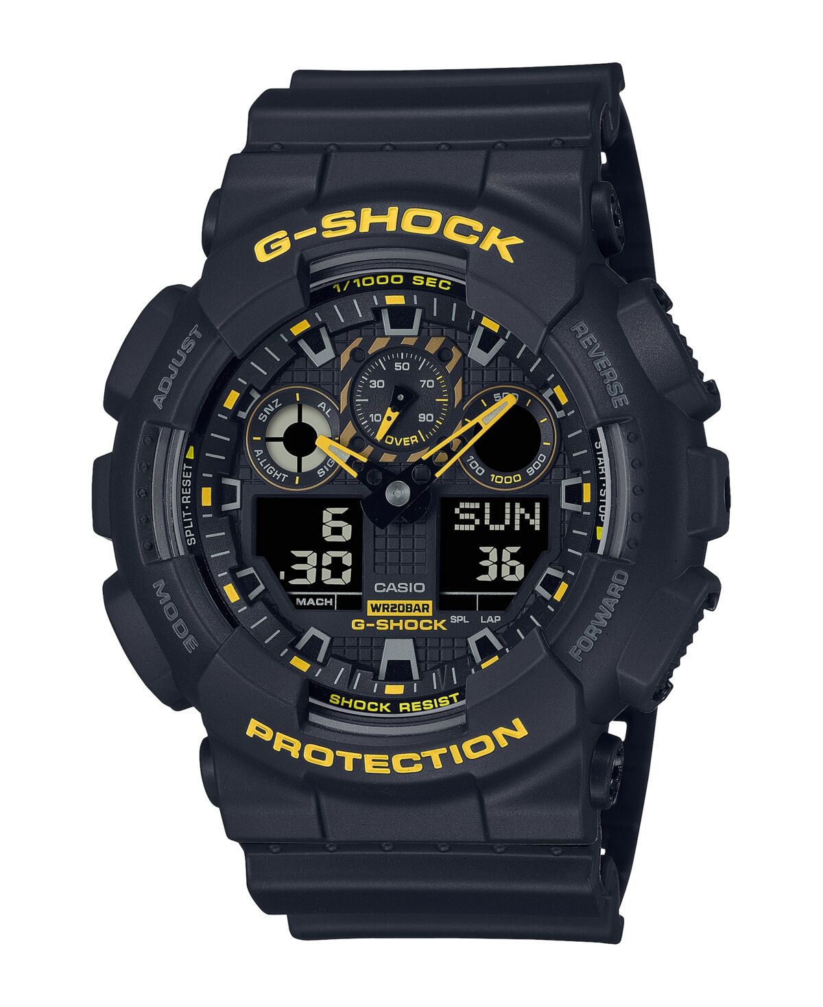G-Shock Men's Analog Digital Black Resin Watch 51.2mm, GA100CY-1A - Black