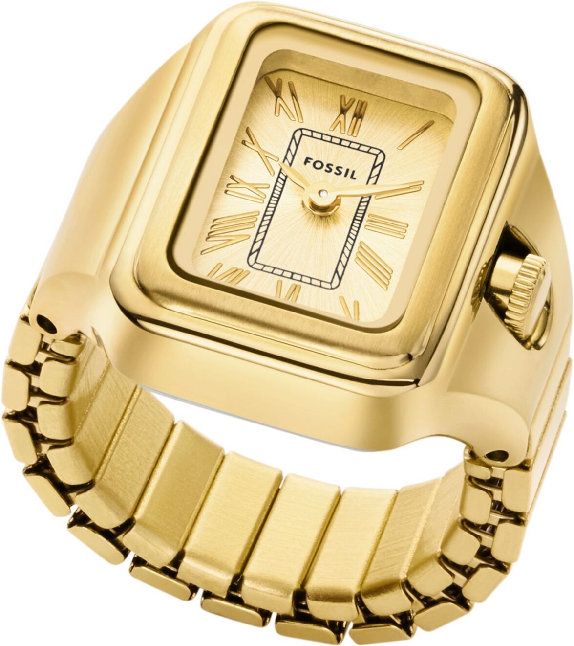 Fossil Women's Raquel Two-Hand Gold-Tone Stainless Steel Ring Watch 14mm - Gold-Tone