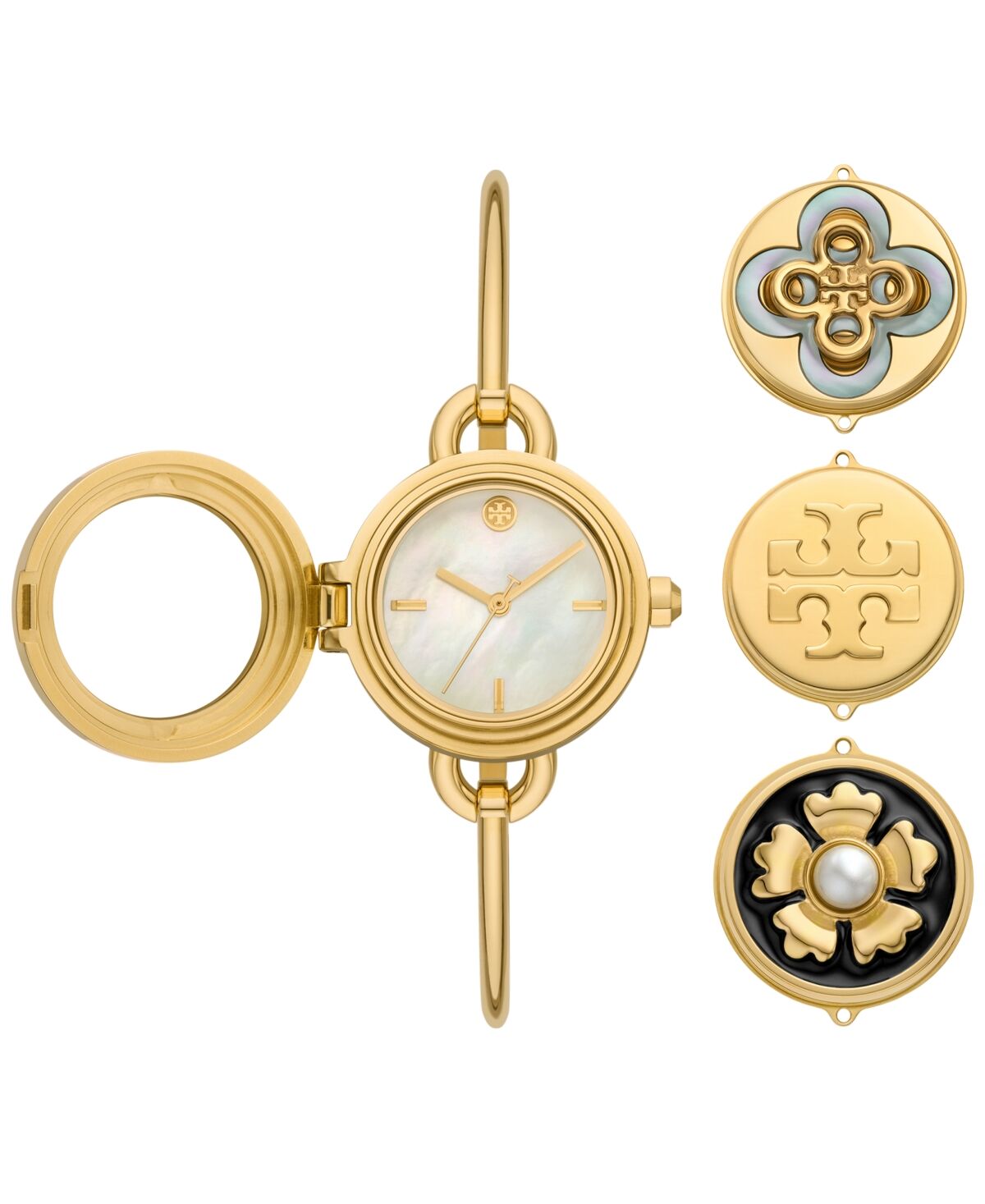 Tory Burch Women's The Miller Gold-Tone Stainless Steel Bangle Bracelet Watch 27mm Gift Set - Gold