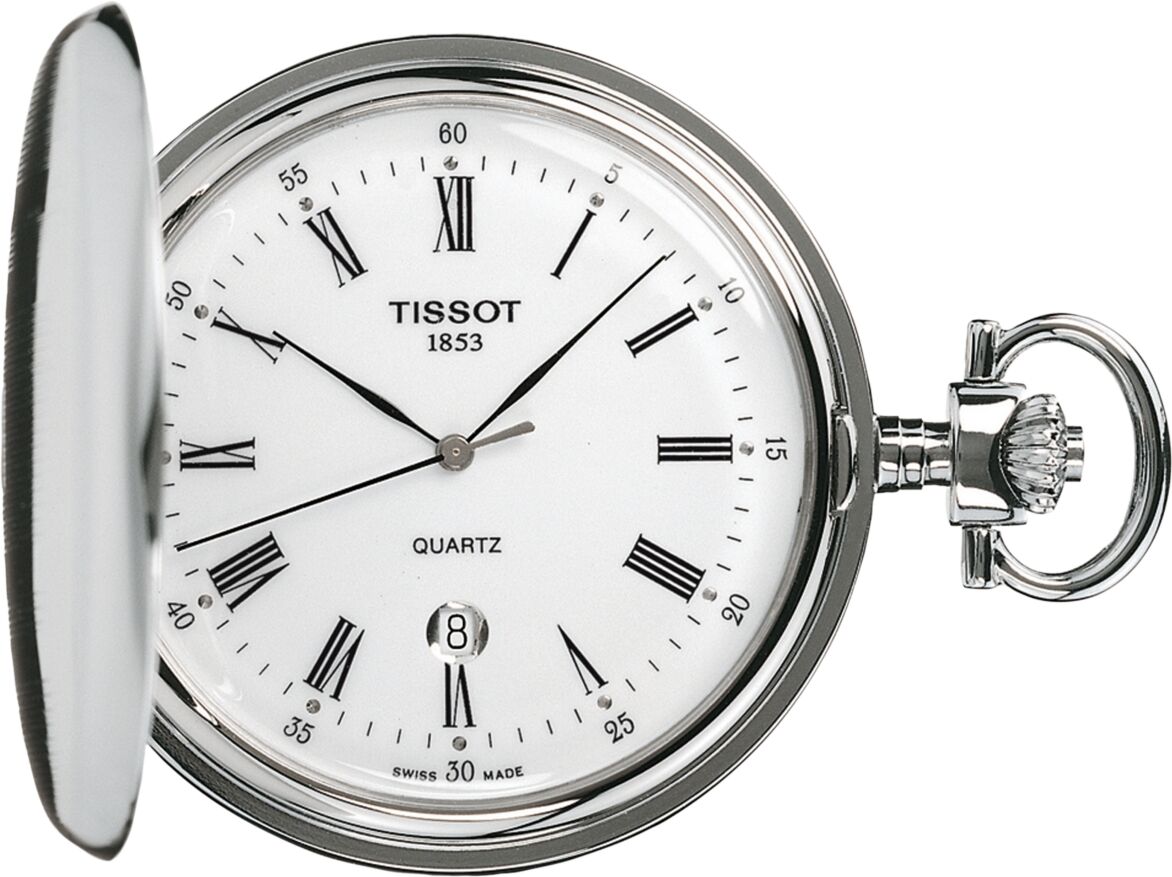 Tissot Unisex Swiss Savonnette Stainless Steel Pocket Watch 49mm