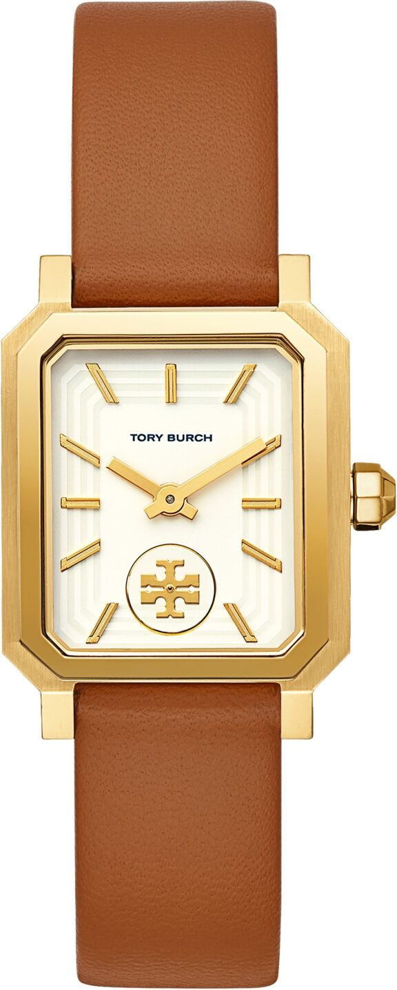 Tory Burch Women's Robinson Luggage Leather Roller Bar Strap Watch 27x29mm - Luggage/gold