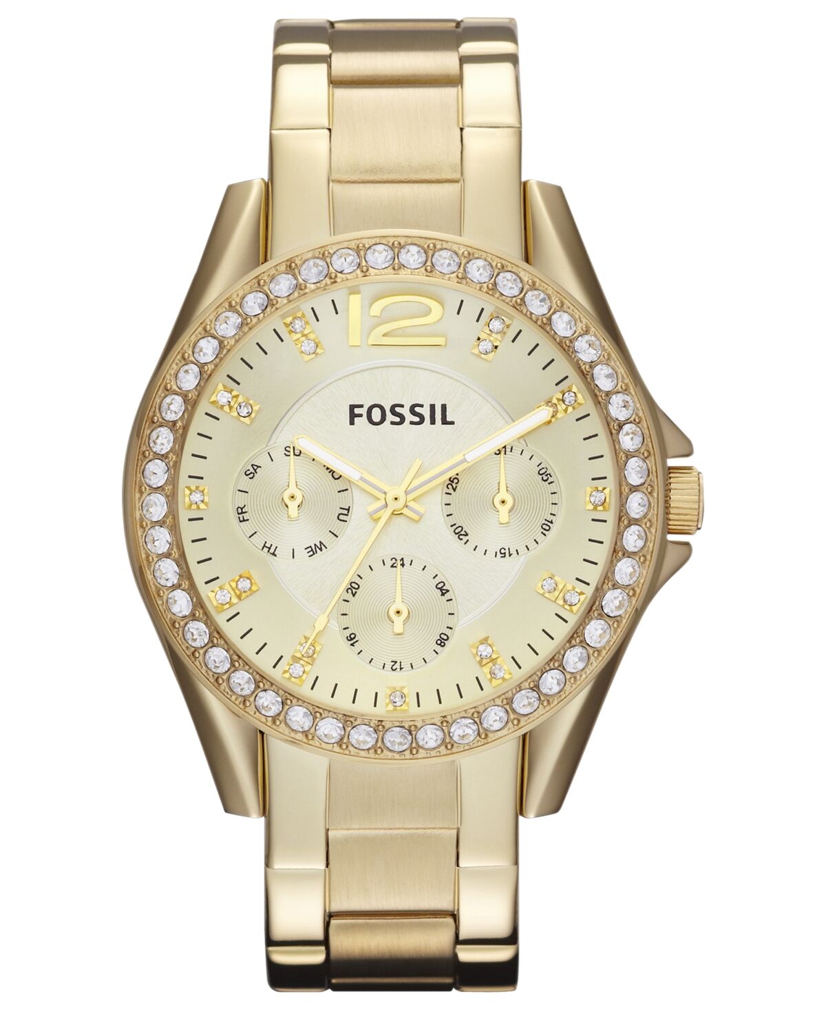 Fossil Women's Riley Gold-Tone Stainless Steel Bracelet Watch 38mm ES3203