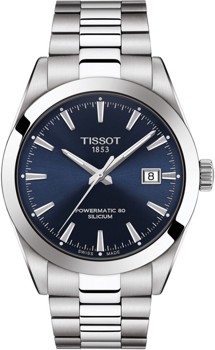 Tissot Men's Swiss Automatic T-Classic Gentleman Powermatic 80 Silicium Stainless Steel Bracelet Watch 40mm - Silver