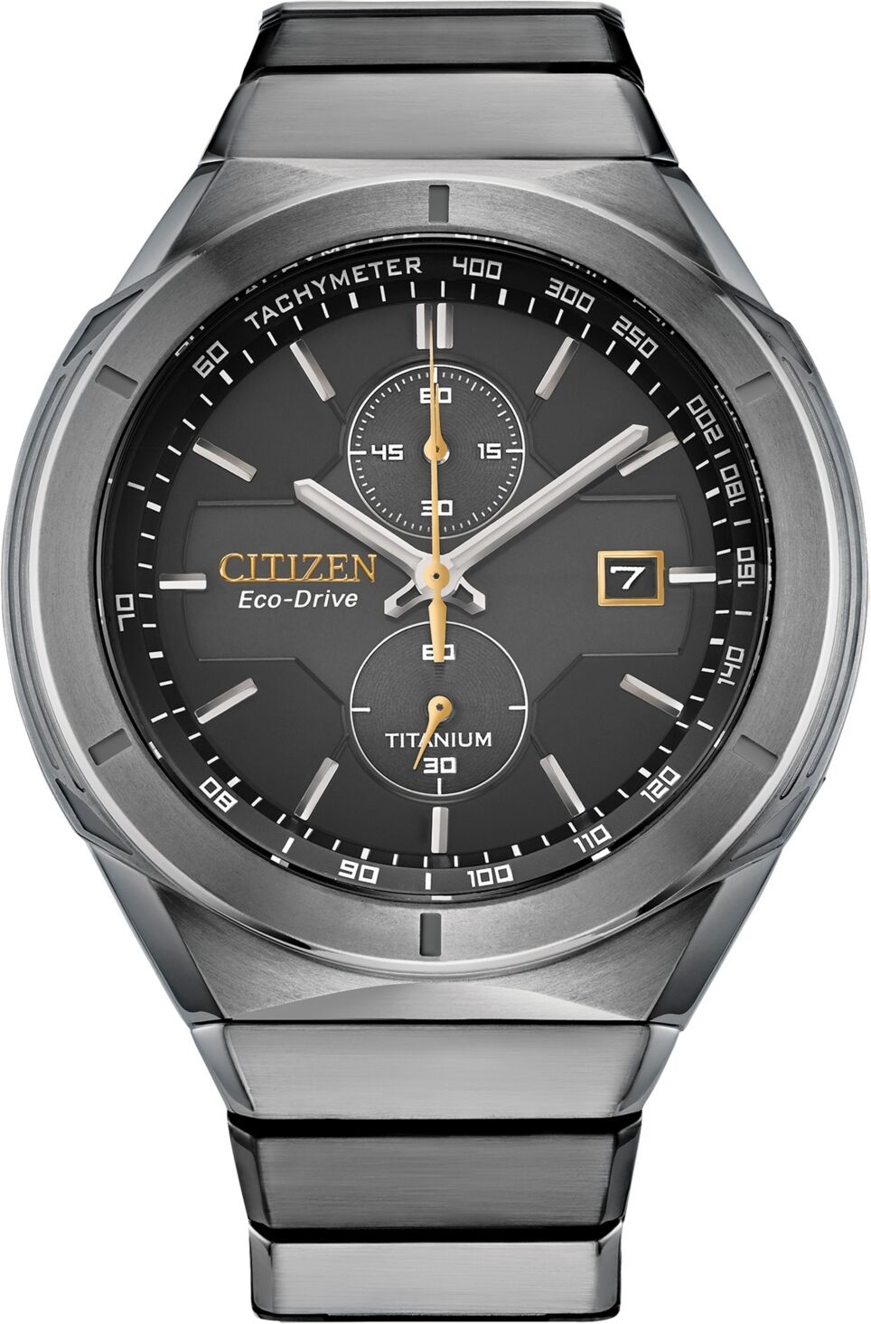 Citizen Men's Chronograph Armor Eco-Drive Silver-Tone Titanium Bracelet Watch 44mm - Silver-tone