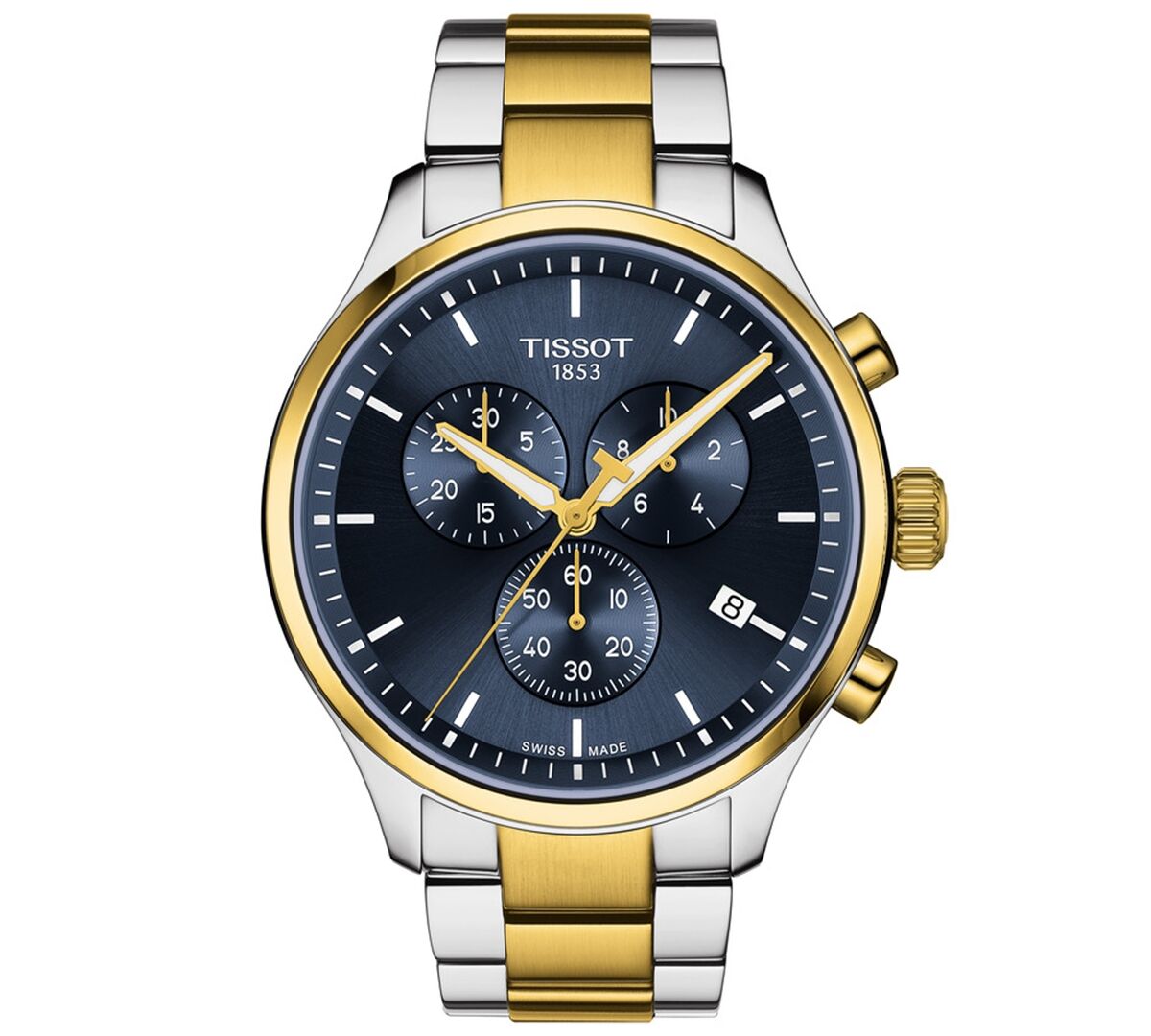 Tissot Men's Swiss Chronograph Chrono Xl Classic Two-Tone Stainless Steel Bracelet Watch 45mm - Blue