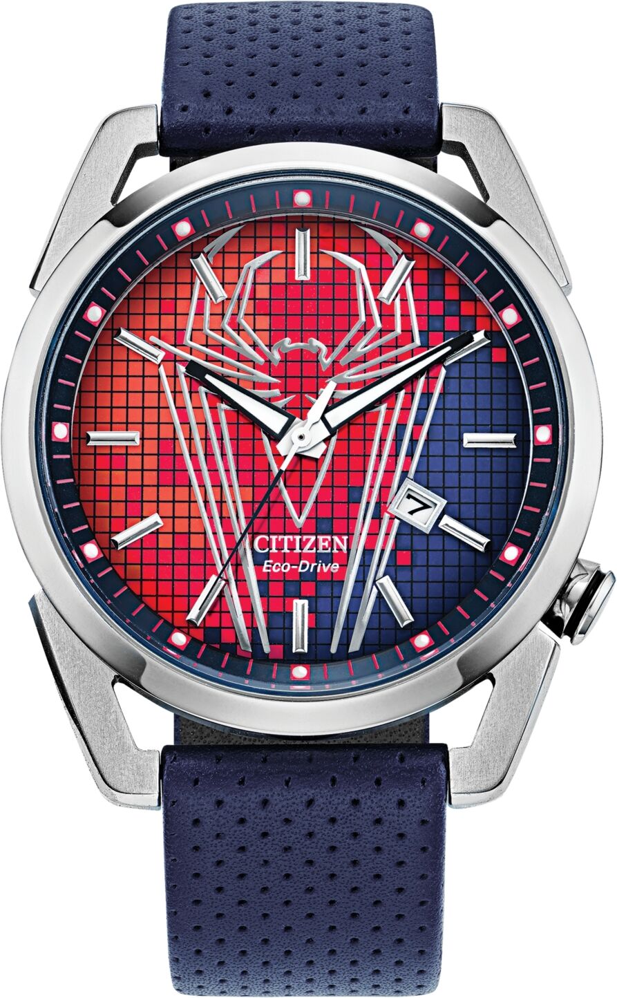 Citizen Marvel by Citizen Men's Spider-Man Blue Leather Strap Watch 42mm - Blue