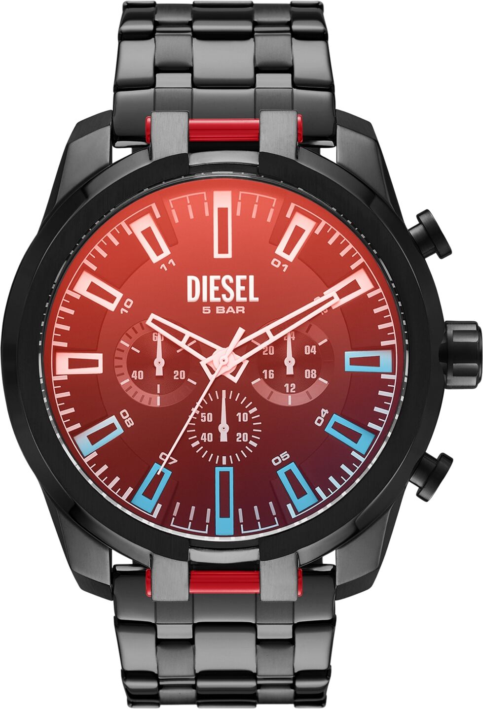 Diesel Men's Chronograph Split Black-Tone Stainless Steel Bracelet Watch 51mm - Black