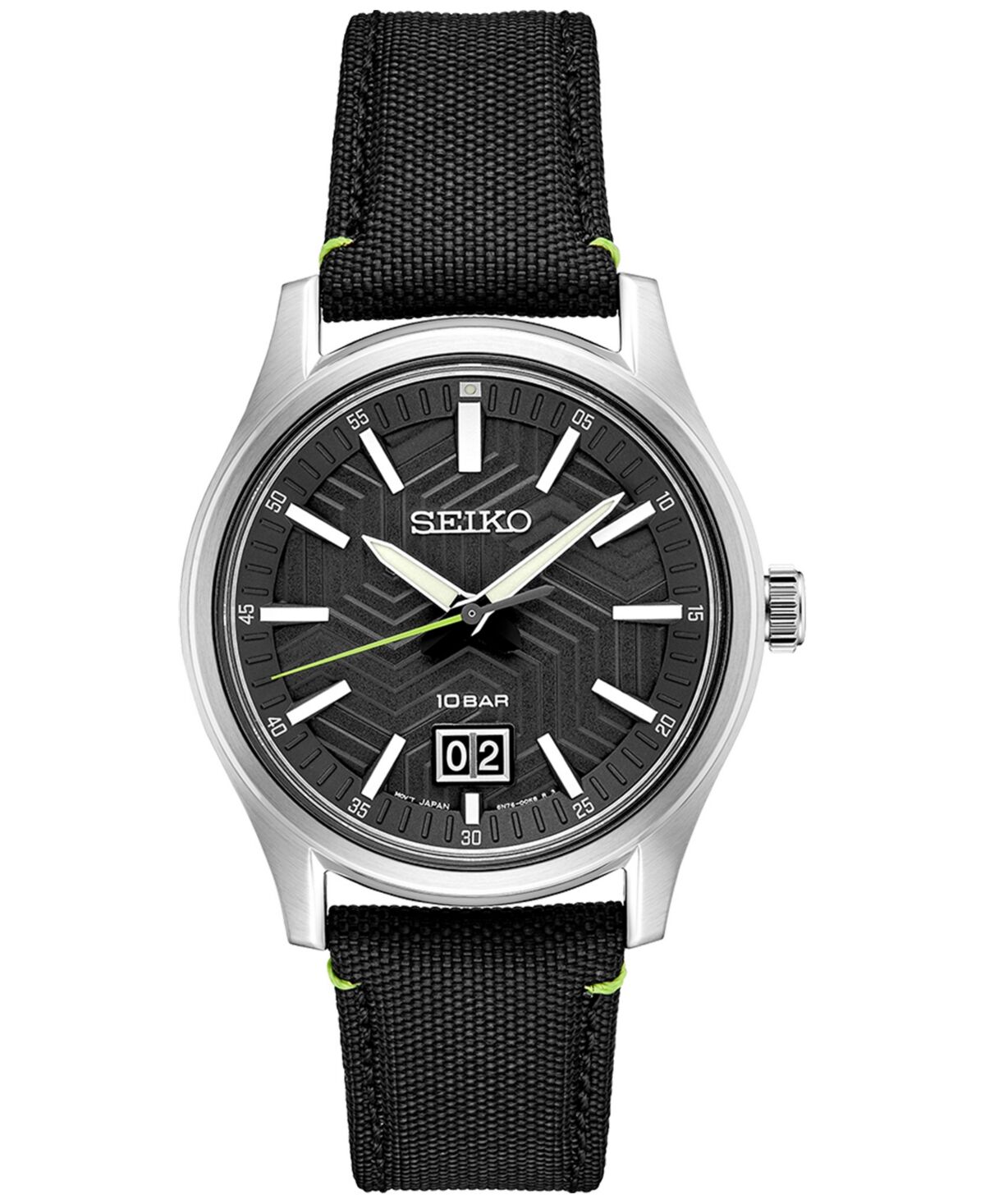 Seiko Men's Essentials Black Nylon Strap Watch 40mm - Black