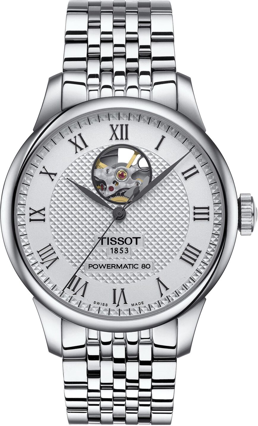 Tissot Men's Swiss Automatic Le Locle Powermatic 80 Open Heart Stainless Steel Bracelet Watch 39mm - Grey