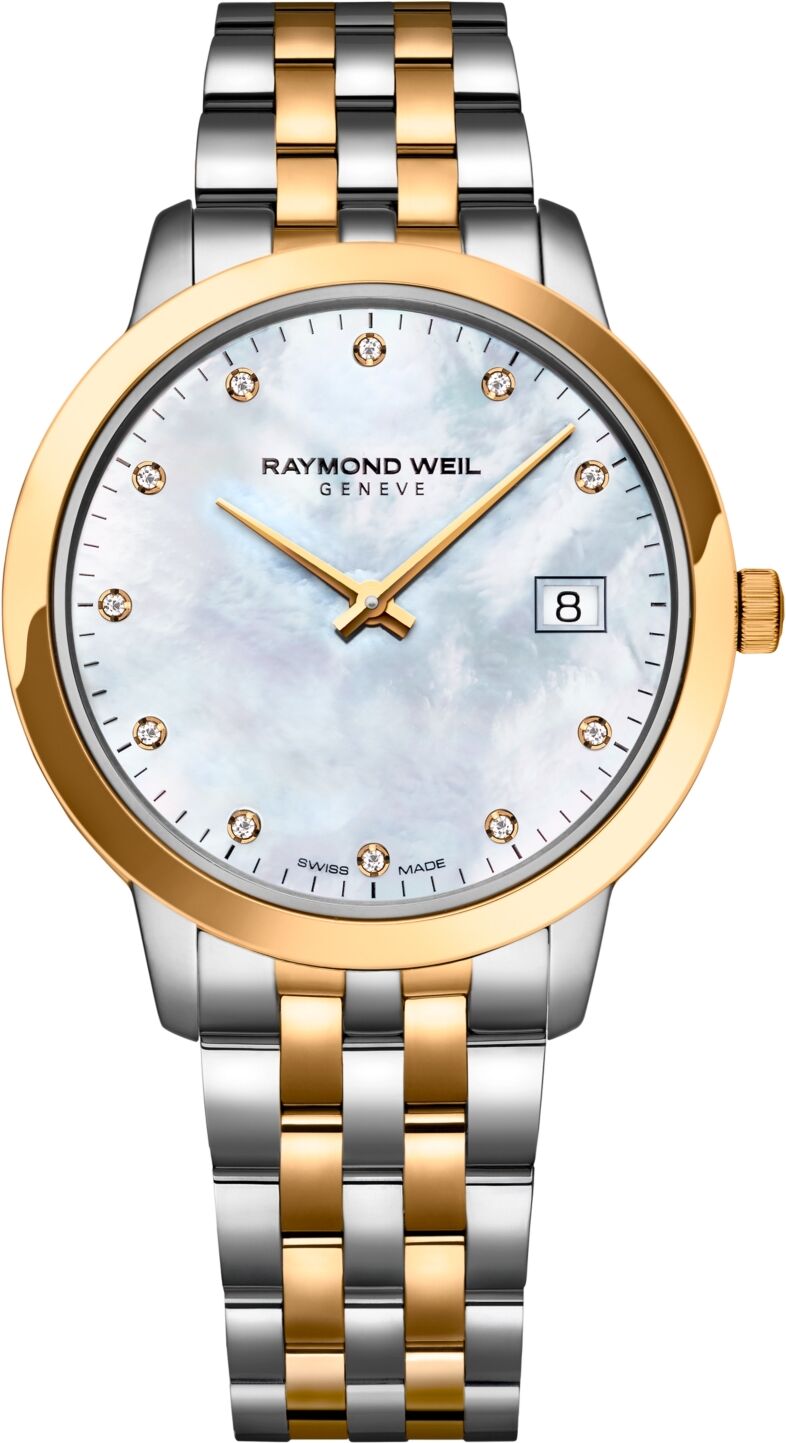 Raymond Weil Women's Swiss Toccata Diamond Accent Two-Tone Stainless Steel Bracelet Watch 34mm - White